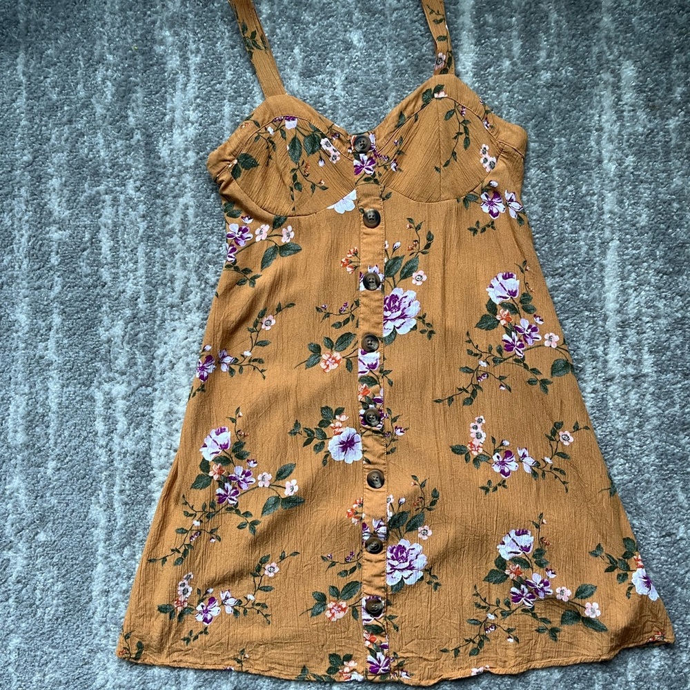 Yellow flower sun dress